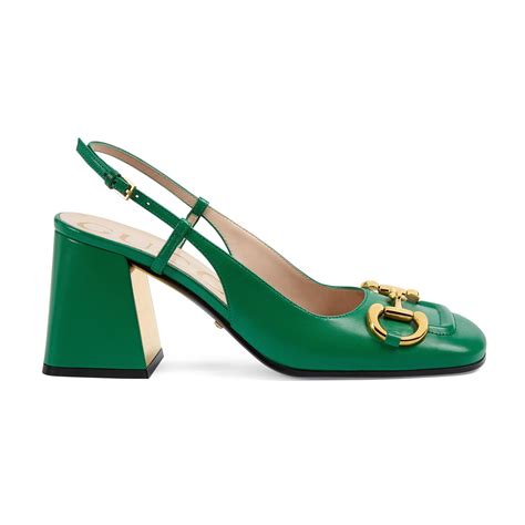 gucci women's mid-heel pump with horsebit|gucci slingbacks heels.